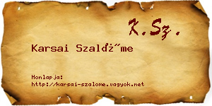 Karsai Szalóme névjegykártya